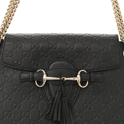 Gucci Guccissima Large Emily Chain Shoulder Bag Black 8 of 15