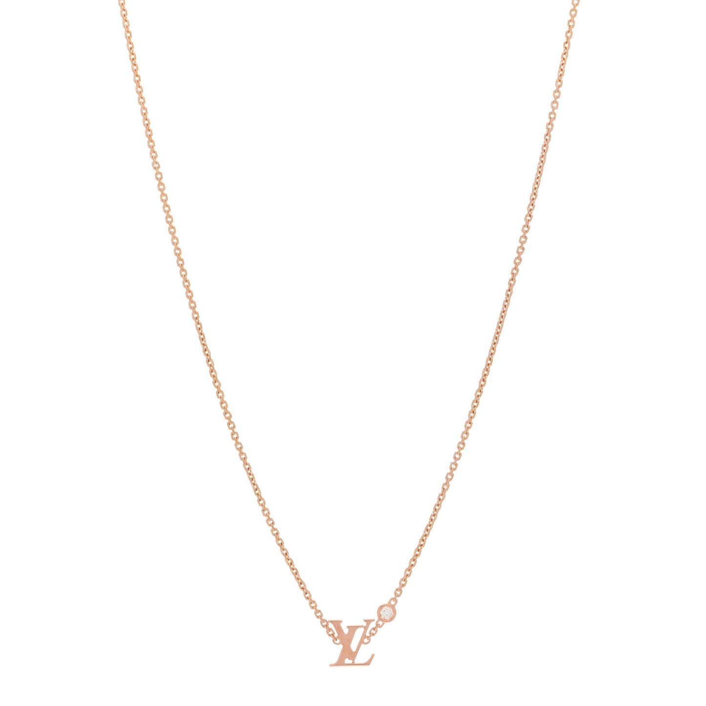 18K Pink Gold Diamond Idylle Blossom LV Pendant Necklace