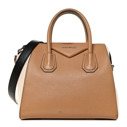 Givenchy Sugar Goatskin Small Tri-Color Antigona Light Brown Beige Black 1 of 9