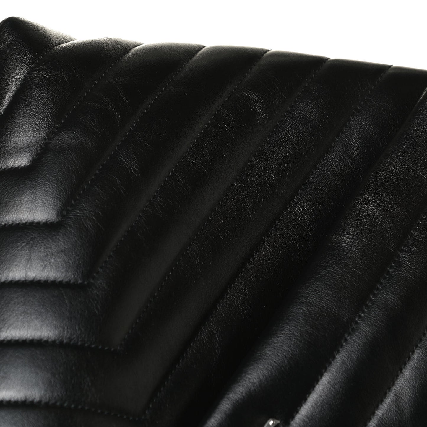Calfskin Y Quilted Monogram Large Loulou Chain Satchel Black