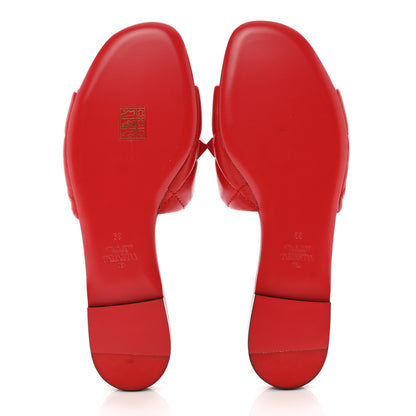 Valentino Garavani Nappa Monochrome Roman Stud Flat Slide Sandals 39 Rouge Pur 5 of 7