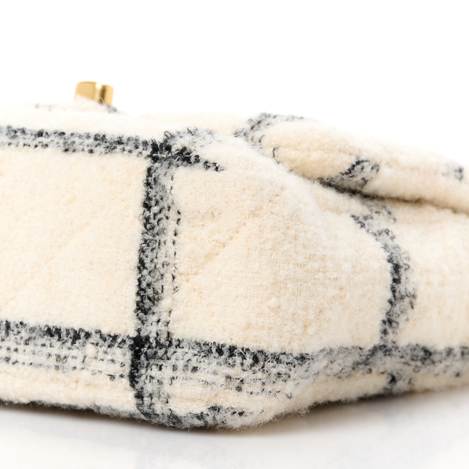 Chanel Wool Tweed Quilted Small Elegant Chain Flap White 10 of 11