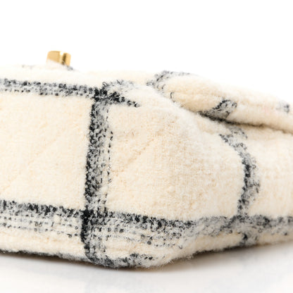 Chanel Wool Tweed Quilted Small Elegant Chain Flap White 10 of 11