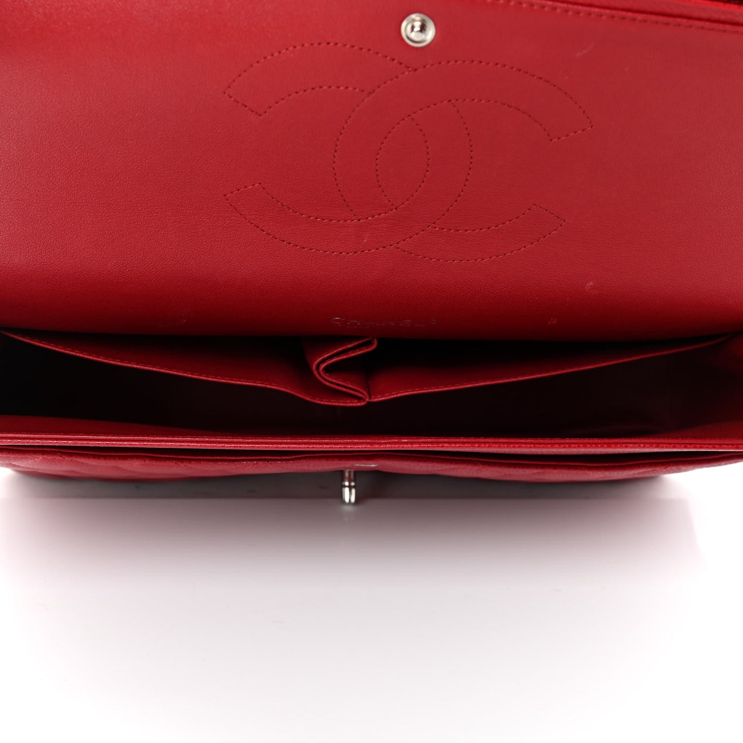 Caviar Quilted Maxi Double Flap Red