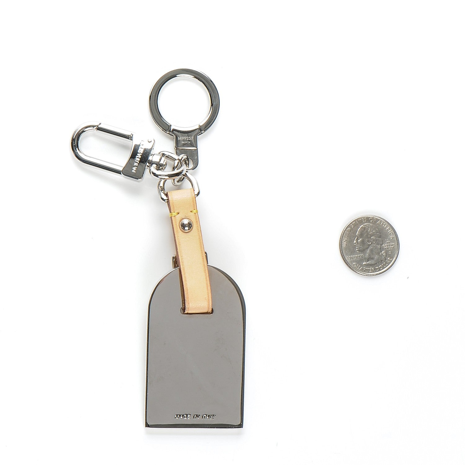 Louis Vuitton Metal Luggage Tag Key Holder Silver 2 of 4
