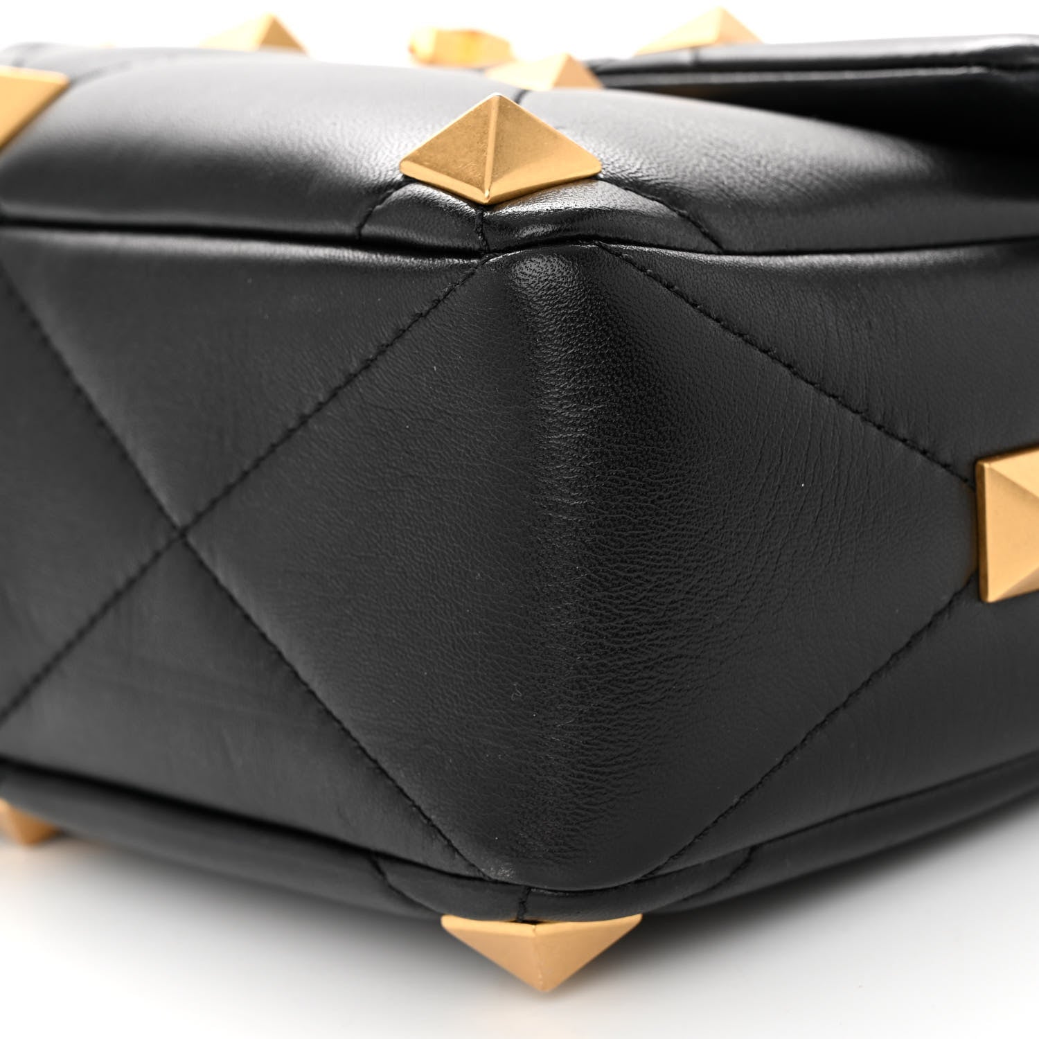 Valentino Garavani Nappa Large Roman Stud Shoulder Bag Black 9 of 10