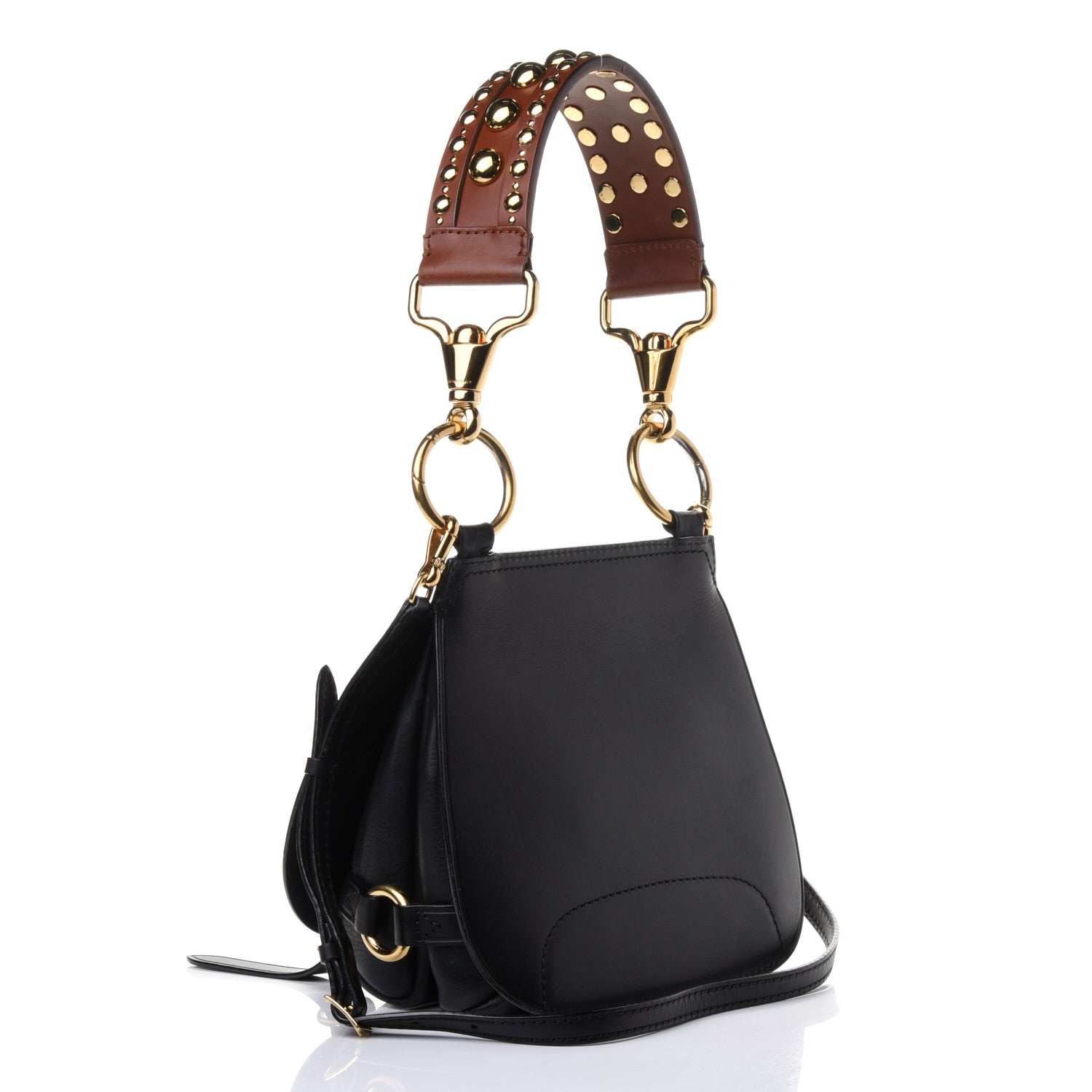 Burberry Calfskin Studded Bridle Satchel Black 2 of 5