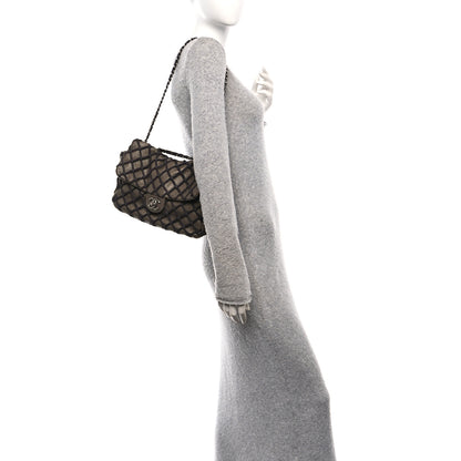 Chanel Calfskin Jumbo Canebiers Net Flap Brown 2 of 13