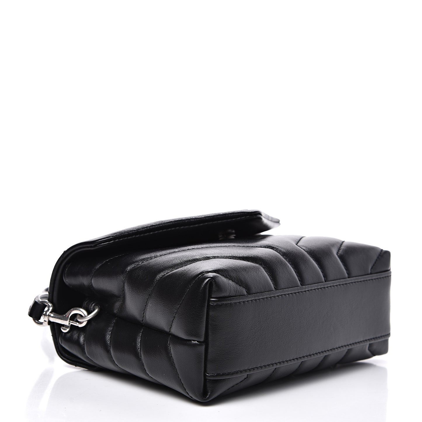 Calfskin Y Quilted Monogram Toy Loulou Crossbody Bag Black