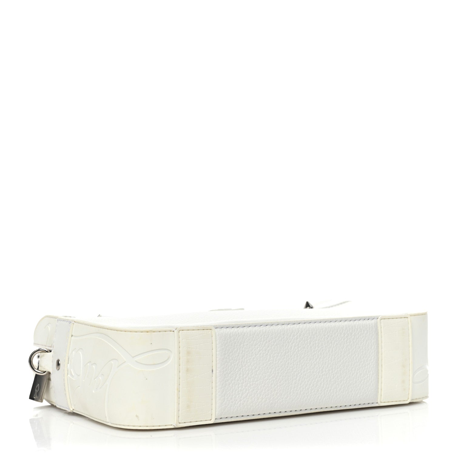 Christian Louboutin Grained Calfskin Rubber Ruisbuddy Messenger Bag White 4 of 11