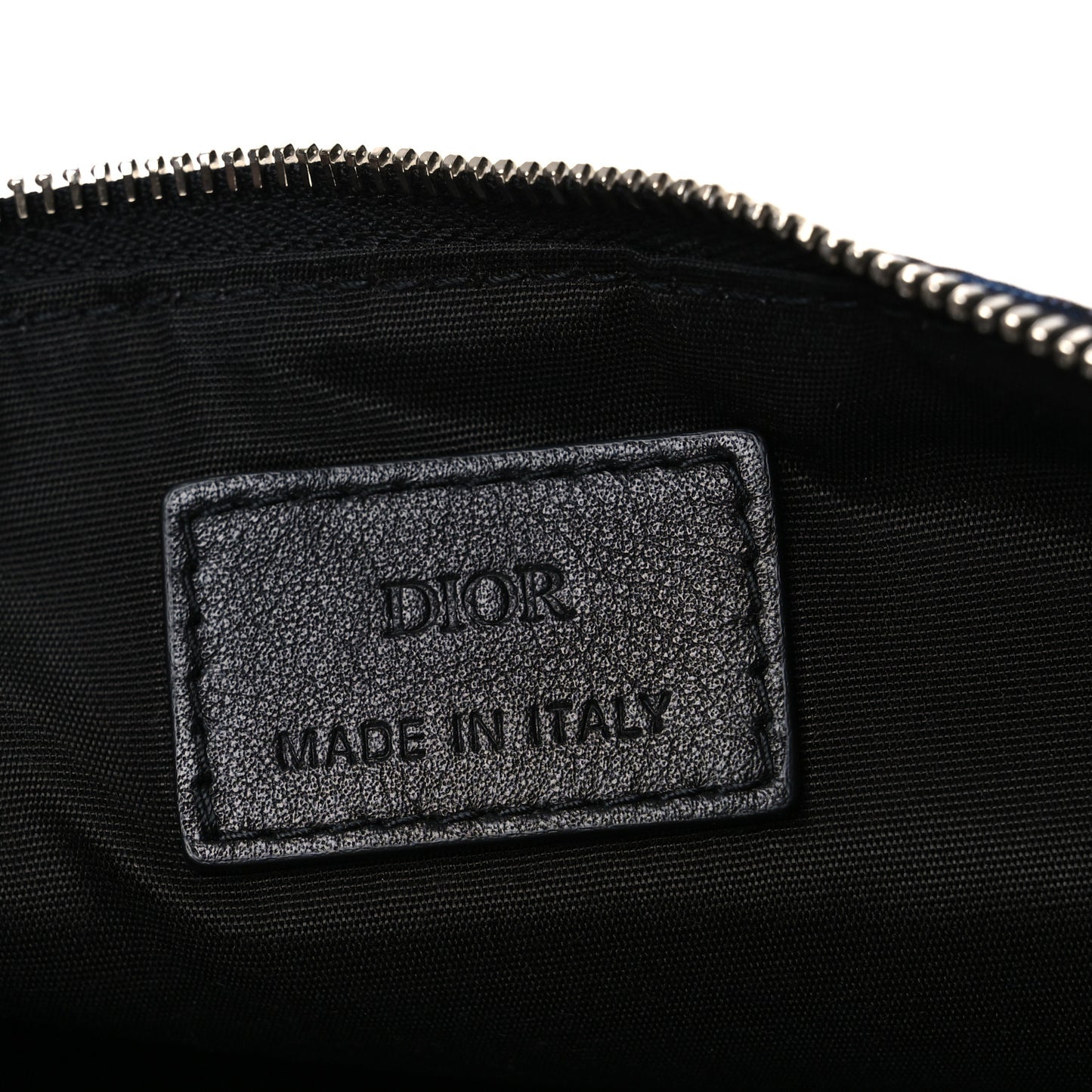 x Sorayama Nylon Grained Calfskin Oblique Zipped Pouch Navy Blue