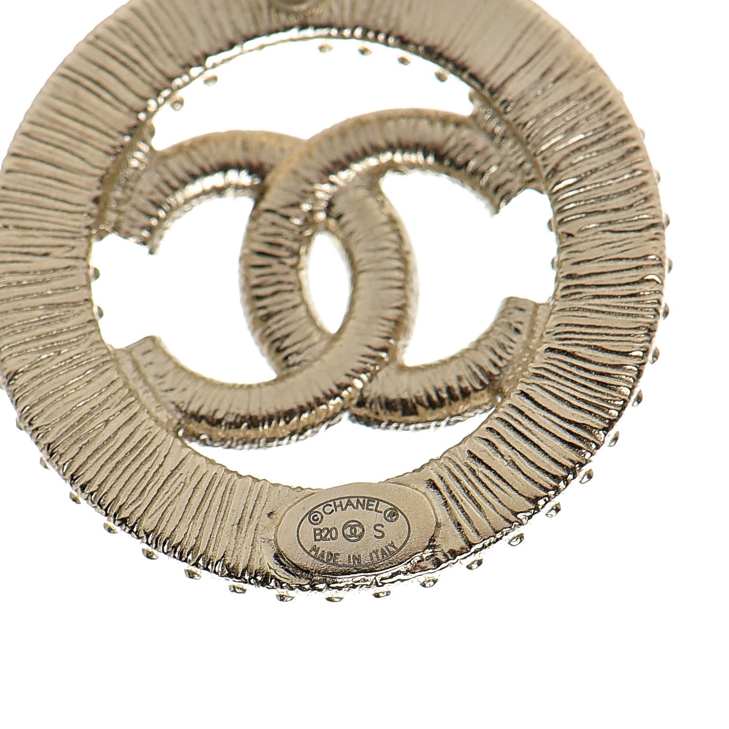 Chanel Crystal CC Vendome Round Earrings Gold 4 of 4