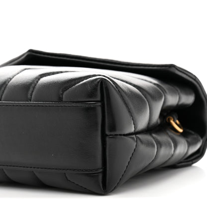 Saint Laurent Calfskin Y Quilted Monogram Toy Loulou Crossbody Bag Black 10 of 13
