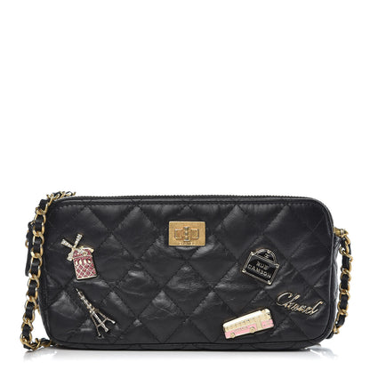 Chanel Aged Calfskin Lucky Charms 2.55 Reissue Small Clutch With Chain Black 1 of 11
