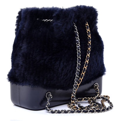 Chanel Shearling Small Gabrielle Backpack Navy 2 of 10