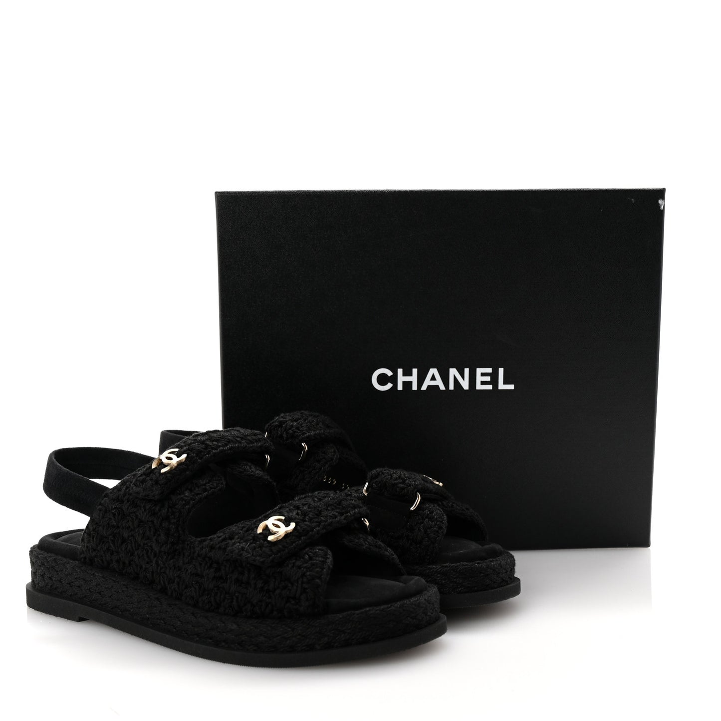 Crochet Velcro Dad Sandals 39 Black