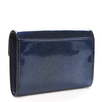 Saint Laurent Glitter Patent Small Monogram Envelope Wallet Cobalt 3 of 7