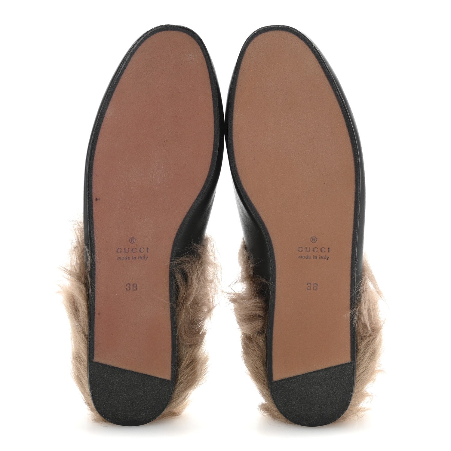 Gucci Calfskin Fur Womens Princetown Slippers 38 Black 6 of 9