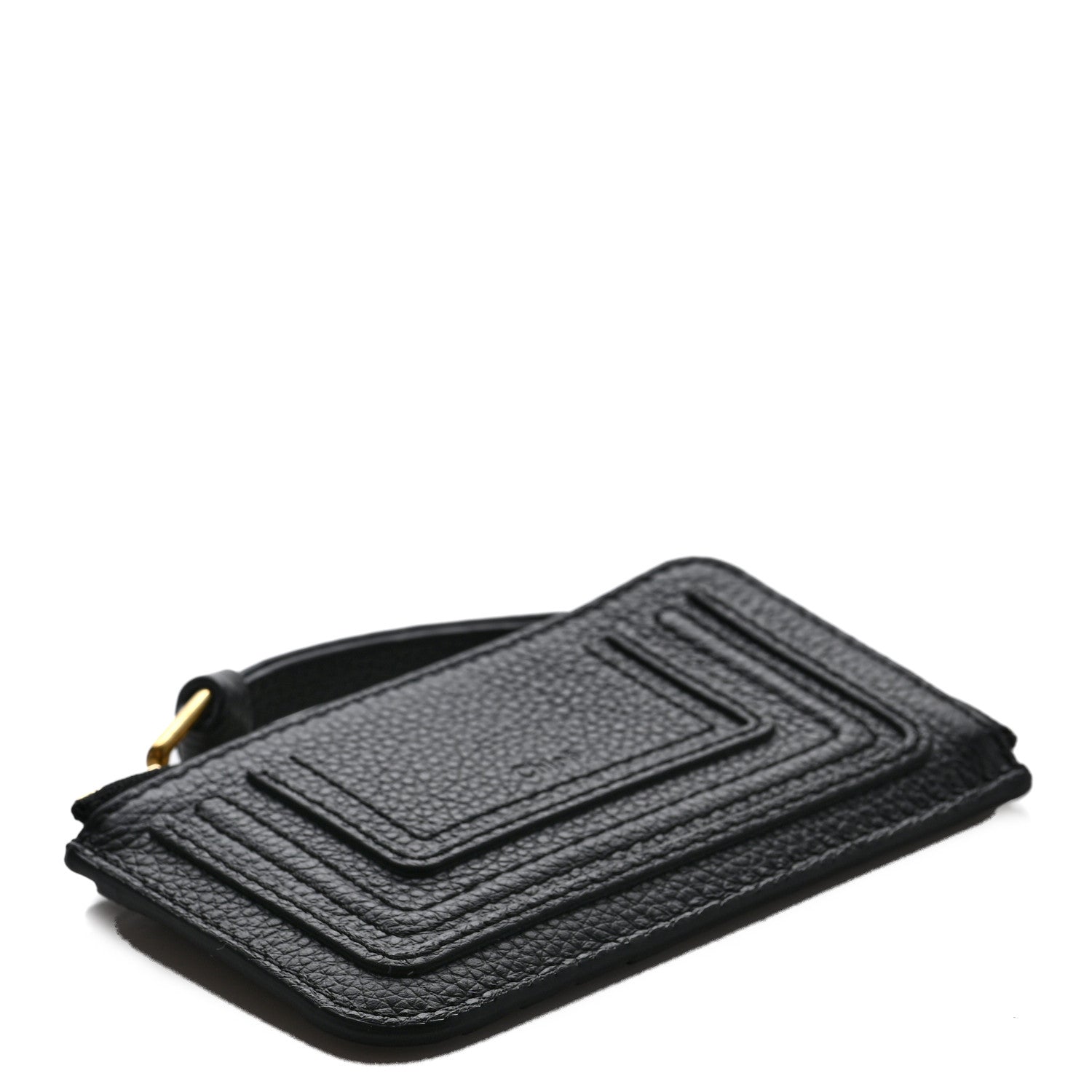 Chloe Grained Calfskin Alphabet Purse Wallet Black 4 of 6