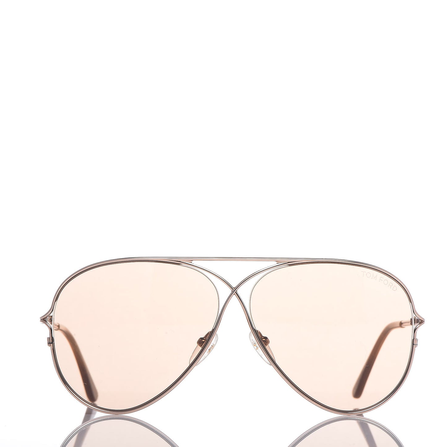 Tom N.4 Private Collection Aviator Sunglasses Rose Gold Brown