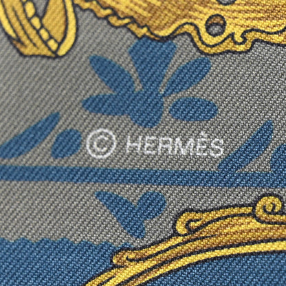 Hermes Silk Etriers Remix Twilly Vert De Gris Bleu Moyen 4 of 4
