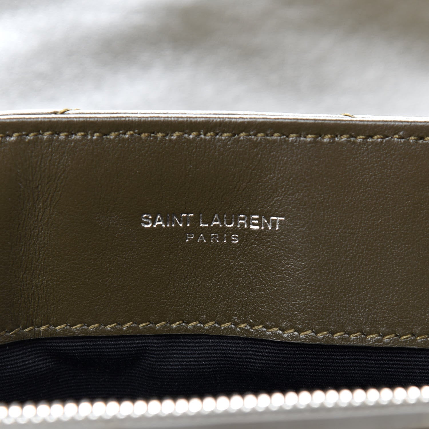 Saint Laurent Calfskin Y Quilted Monogram Medium Loulou Chain Satchel Kaki Fonce 8 of 11