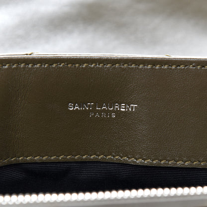 Saint Laurent Calfskin Y Quilted Monogram Medium Loulou Chain Satchel Kaki Fonce 8 of 11