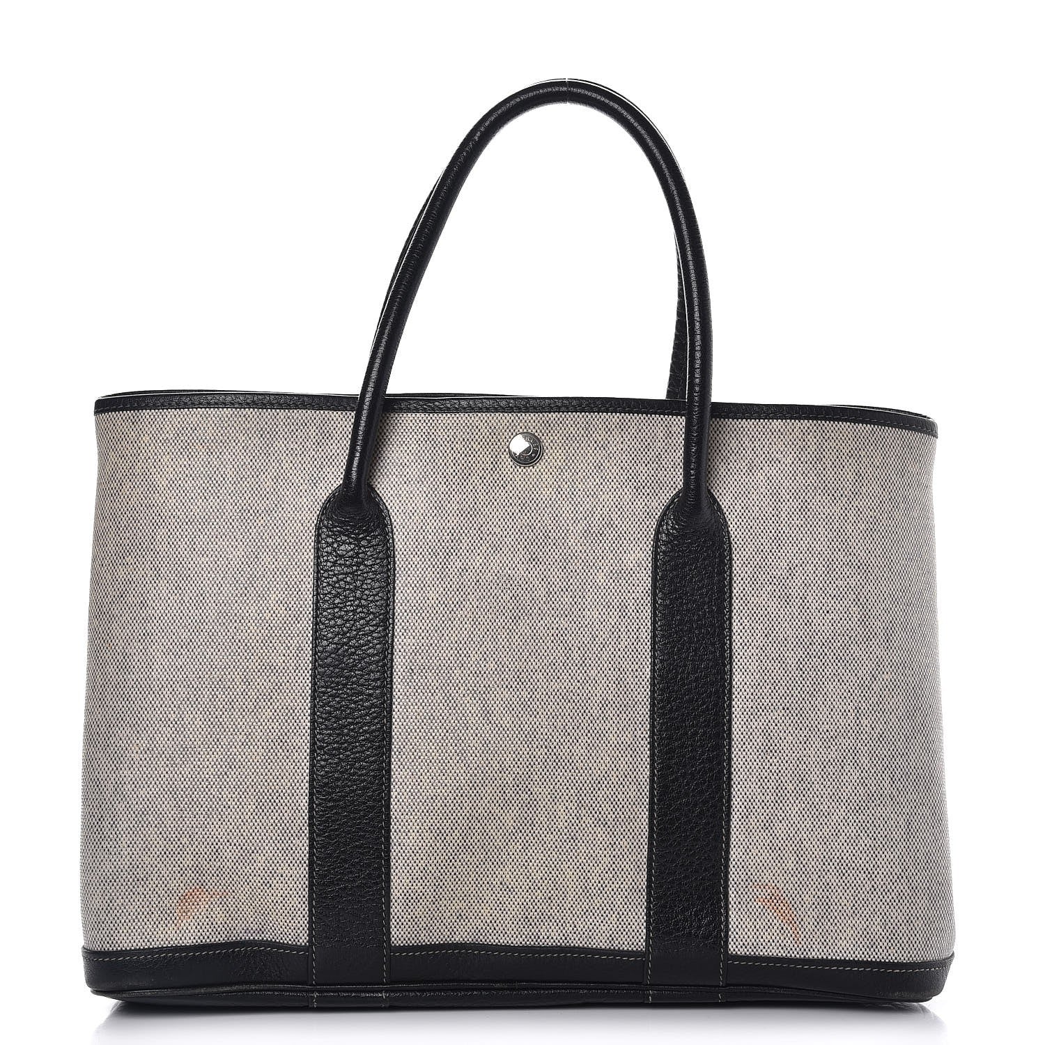 Hermes Buffle Skipper Toile Garden Party 36 MM Tote Black 1 of 9