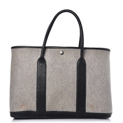 Hermes Buffle Skipper Toile Garden Party 36 MM Tote Black 1 of 9