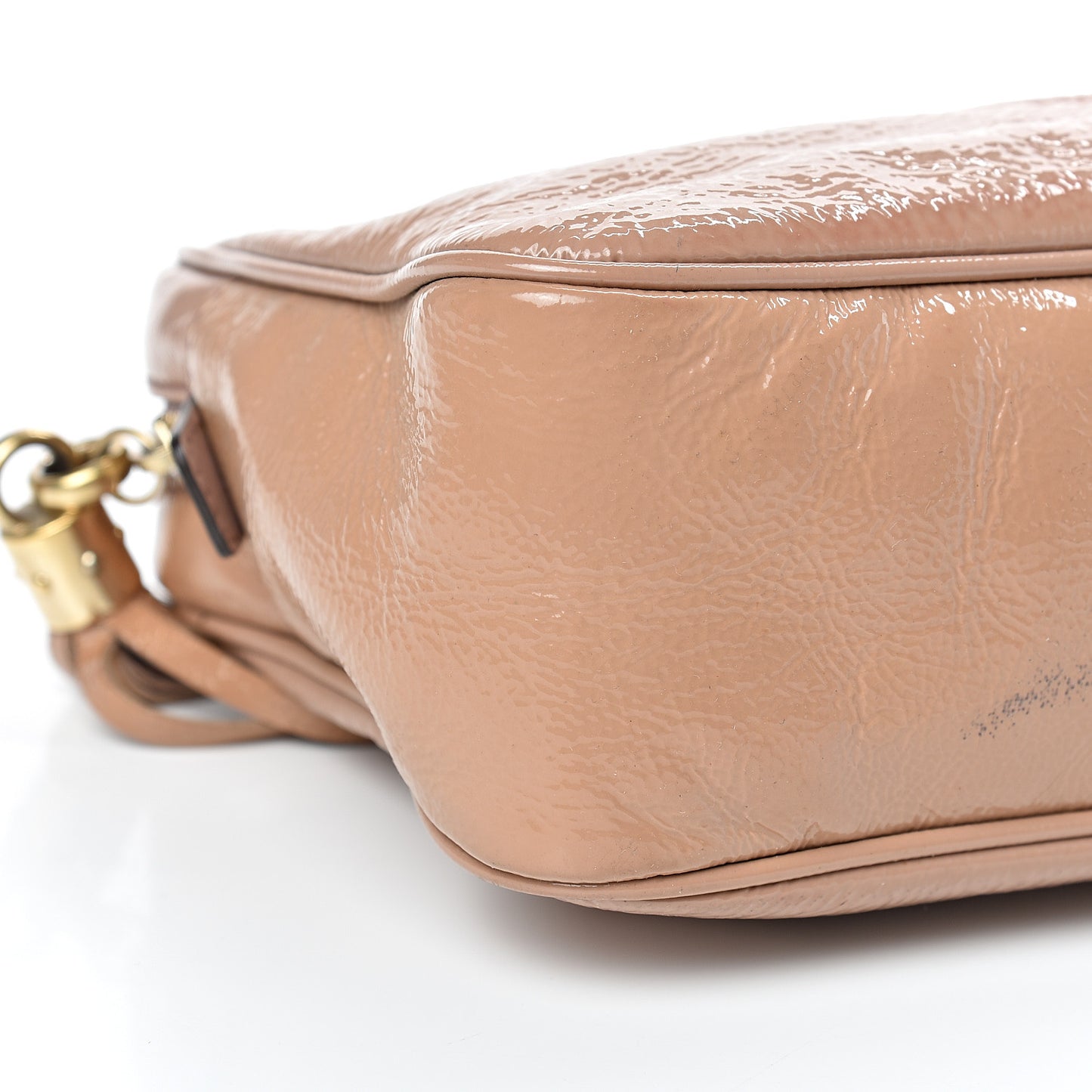 Soft Patent Small Soho Bowler Dark Cipria