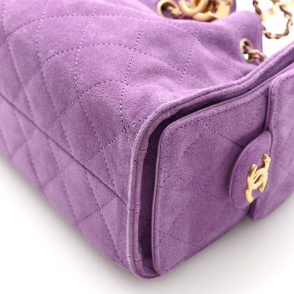 Chanel Suede Quilted Mini Chanel 25 Handbag Purple 10 of 10