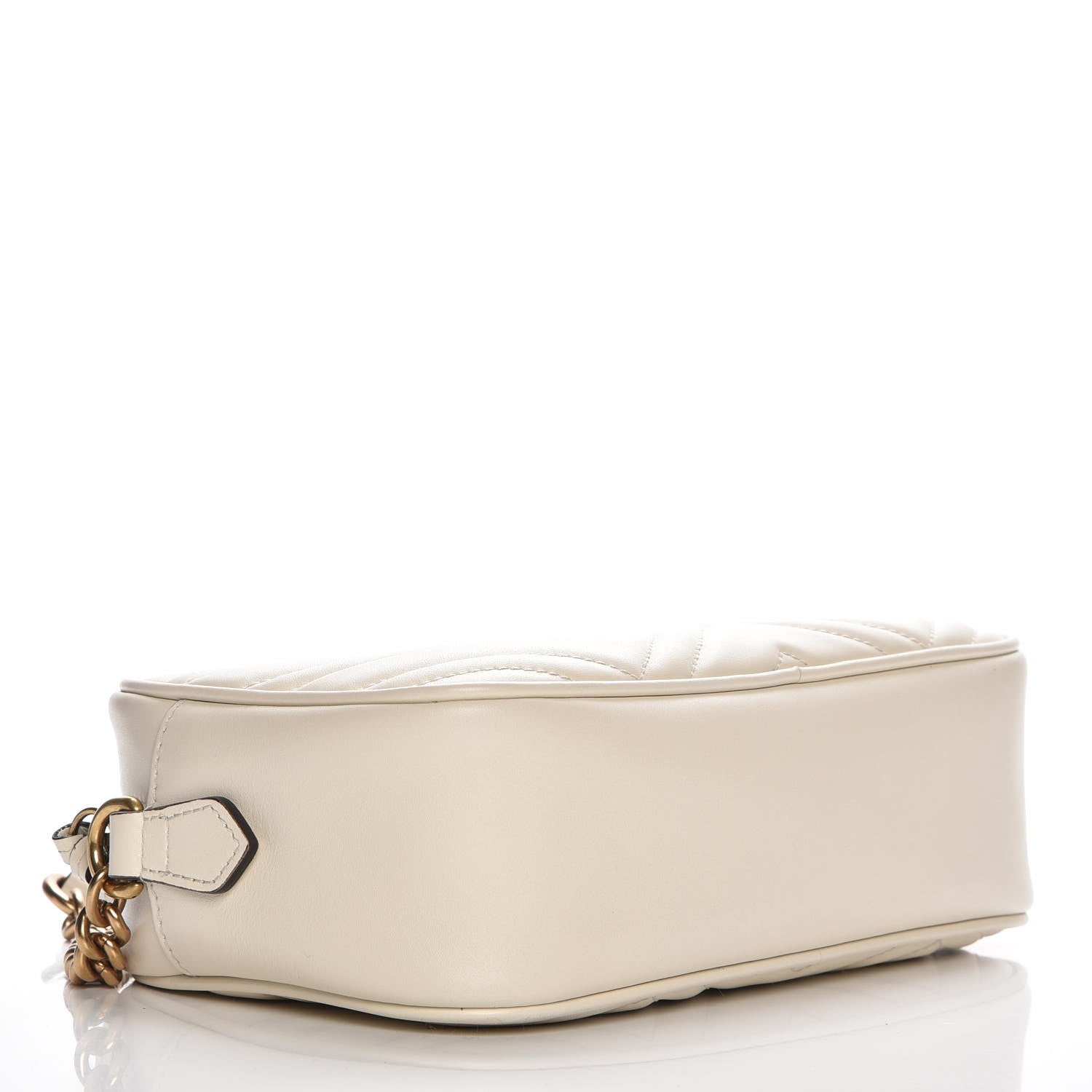 Gucci Calfskin Matelasse Small GG Marmont Chain Shoulder Bag White 4 of 8