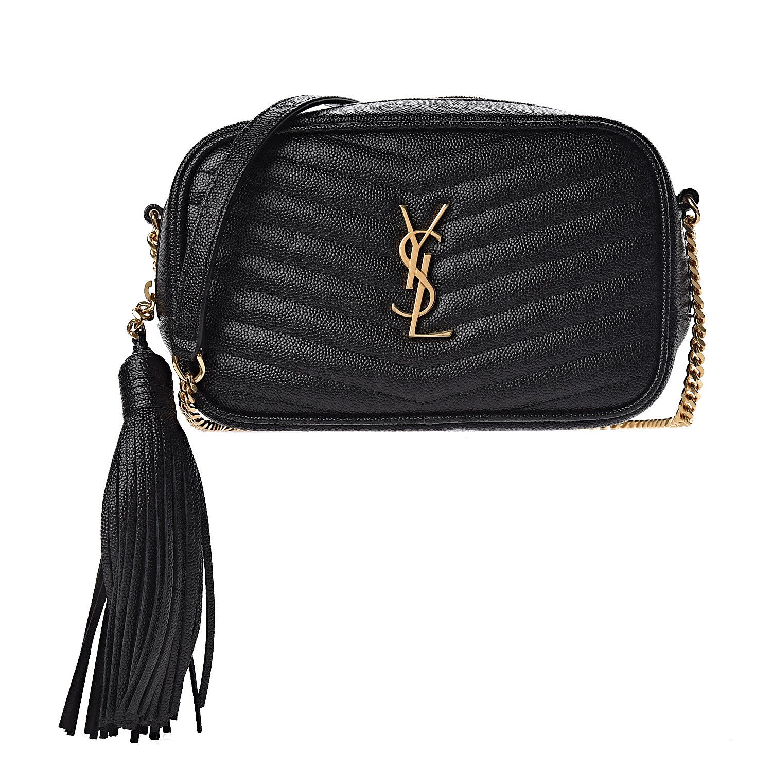 Saint Laurent Grain De Poudre Matelasse Monogram Mini Lou Camera Bag Black 1 of 13