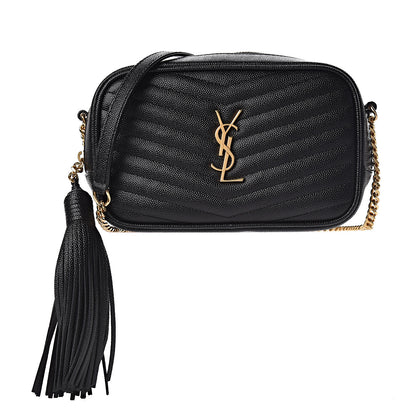 Saint Laurent Grain De Poudre Matelasse Monogram Mini Lou Camera Bag Black 1 of 13