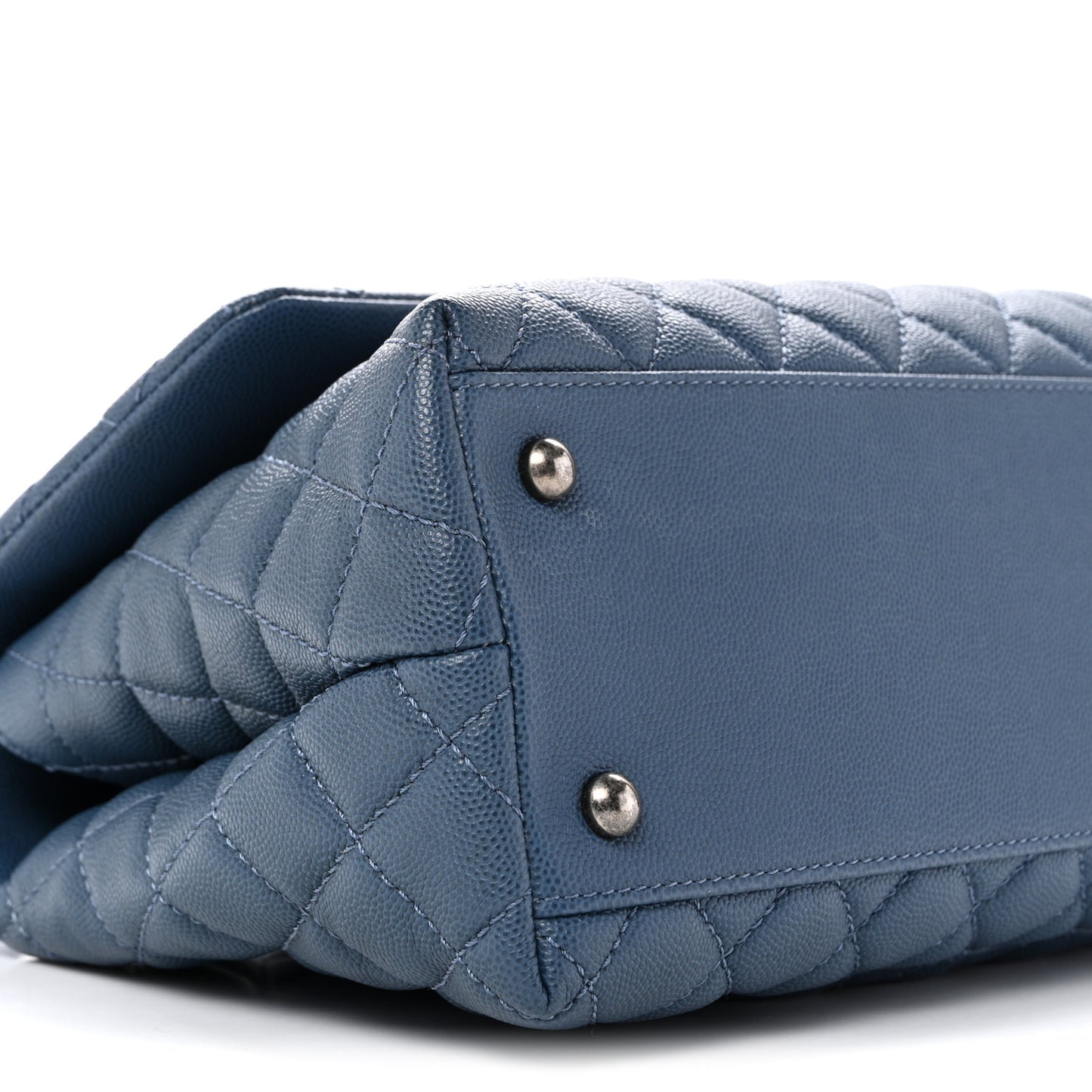 Caviar Quilted Small Coco Handle Flap Blue