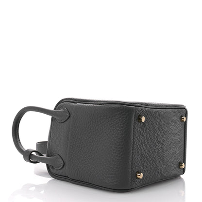 Hermes Taurillon Clemence Mini Lindy 20 Ardoise 4 of 11