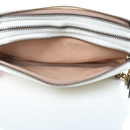 Gucci Calfskin Matelasse Mini GG Marmont Chain Crossbody Bag Mystic White 6 of 12