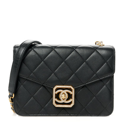 Chanel Calfskin Strass Quilted Flap Black 1 of 10