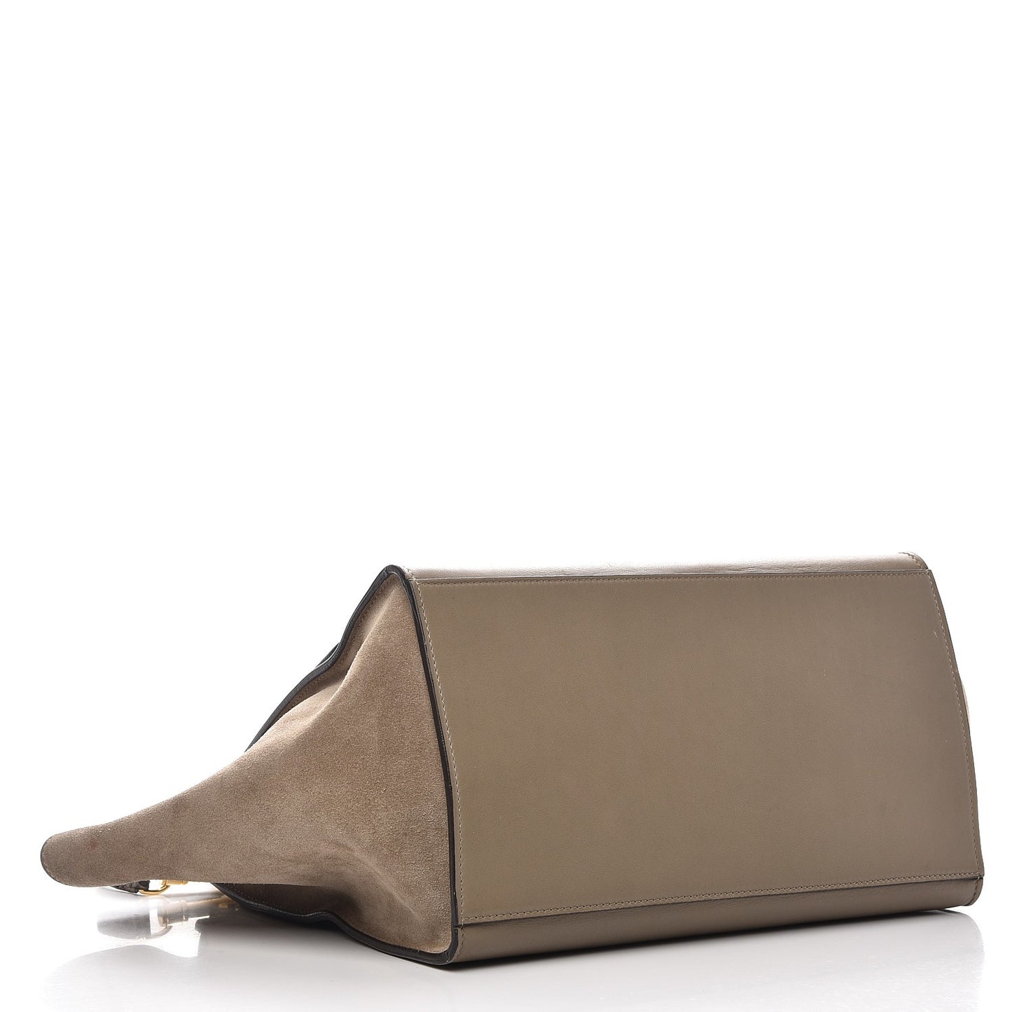 Calfskin Suede Whipsnake Medium Trapeze Taupe
