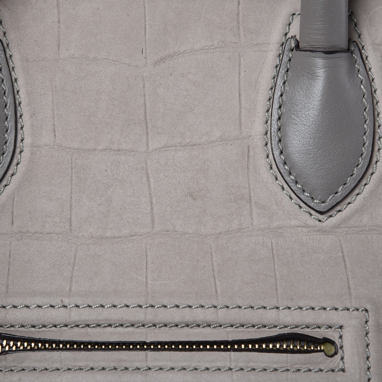 Celine Crocodile Embossed Nubuck Medium Phantom Luggage Grey 12 of 20