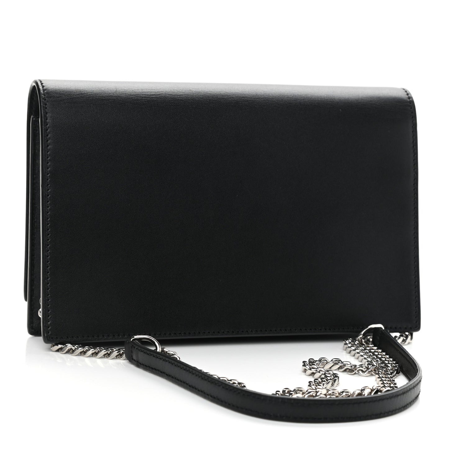 Smooth Calfskin Patchwork Classic Monogram Kate Tassel Chain Wallet Black