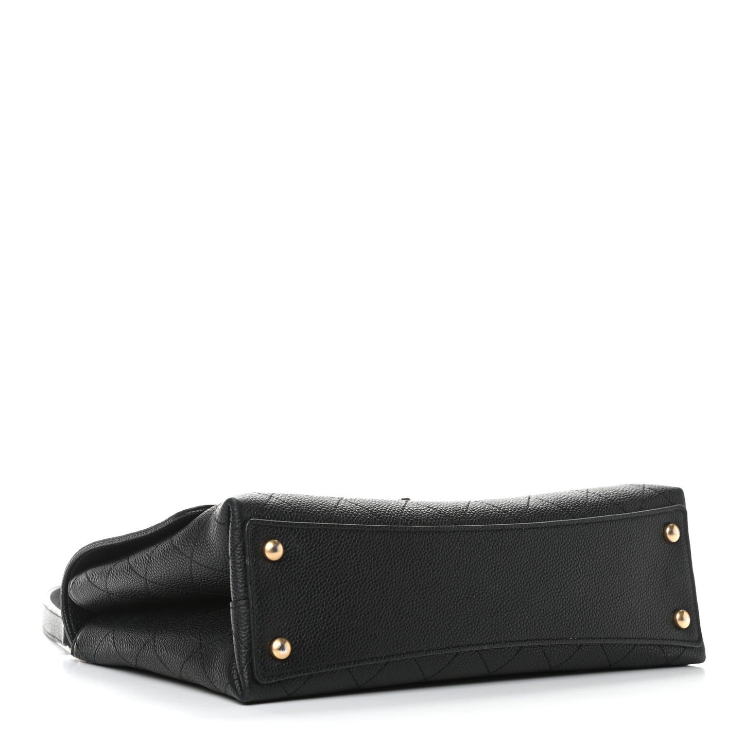 Grained Calfskin Stitched Flap Black