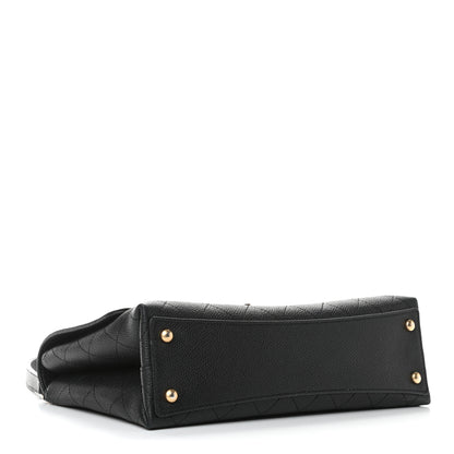 Chanel Grained Calfskin Stitched Flap Black 4 of 9
