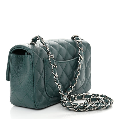 Chanel Caviar Quilted Mini Rectangular Flap Dark Turquoise 3 of 10