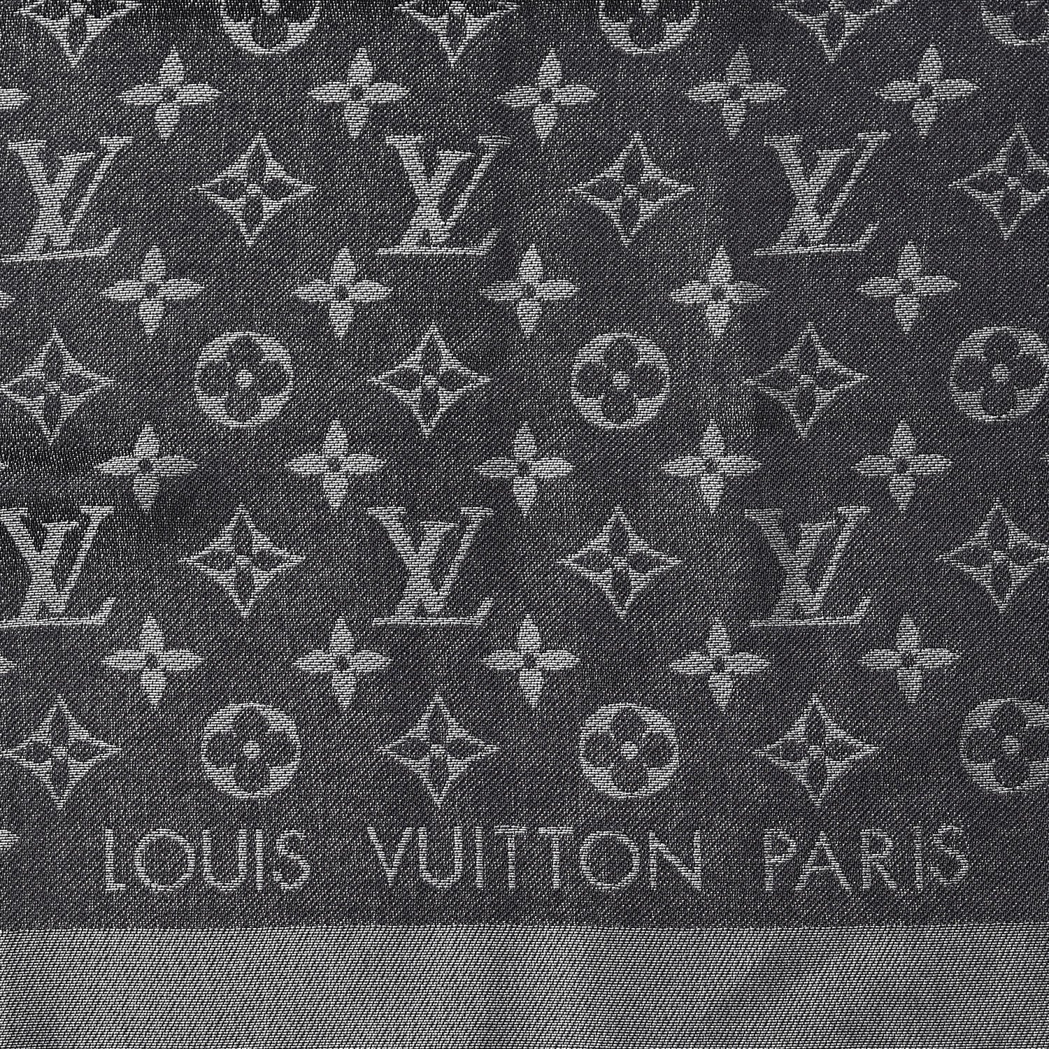 Louis Vuitton Silk Lurex Wool Monogram Shine Shawl Black 4 of 4
