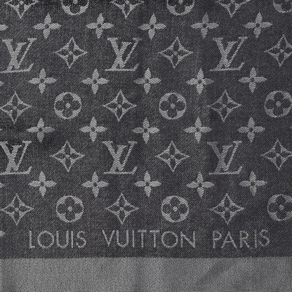 Louis Vuitton Silk Lurex Wool Monogram Shine Shawl Black 4 of 4