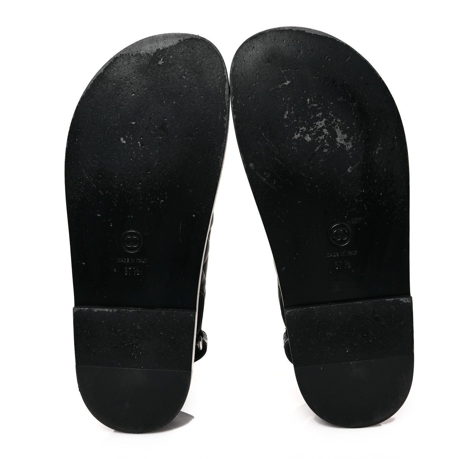 Chanel Lambskin Quilted Velcro Dad Sandals 37.5 So Black 5 of 9