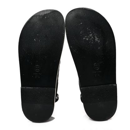 Chanel Lambskin Quilted Velcro Dad Sandals 37.5 So Black 5 of 9