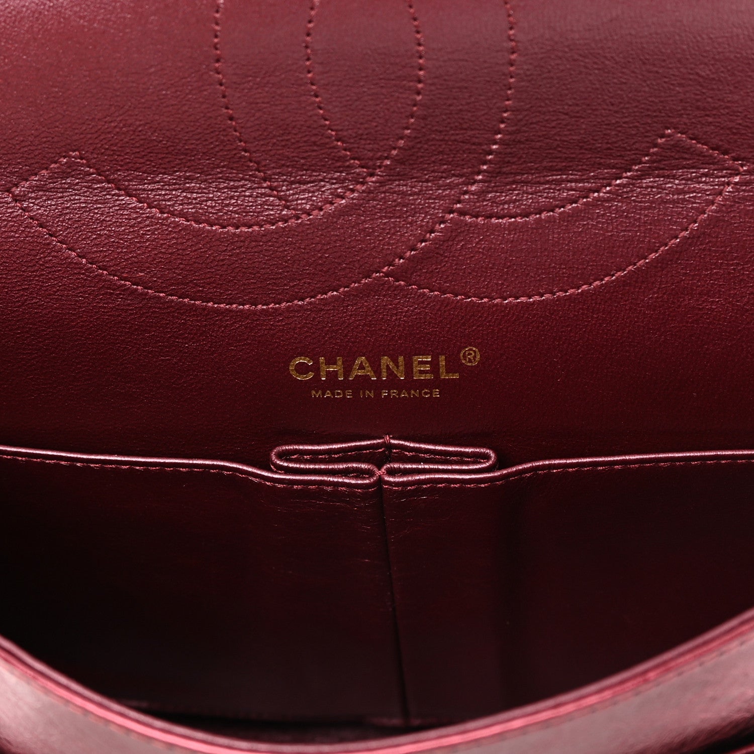 Chanel Metallic Aged Calfskin Quilted 2.55 Reissue 227 Flap Dark Red 6 of 15