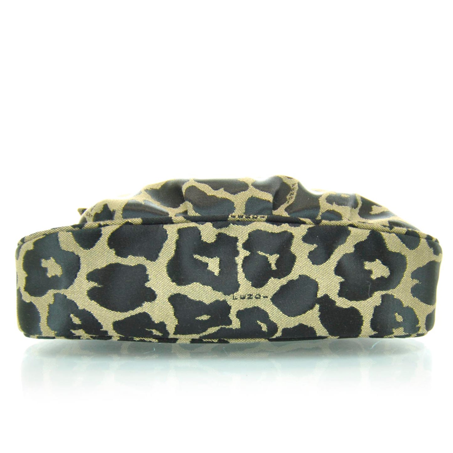 Jacquard Leopard Print Fendista Pouchette Crossbody Taupe Black